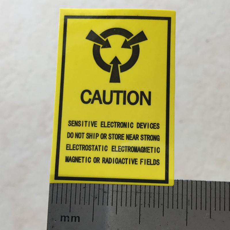 100pcs CAUTION STATIC SENSITIVE DEVICES Electronics Products Safety Warning Label Static-free Workstation Reminder Sticker