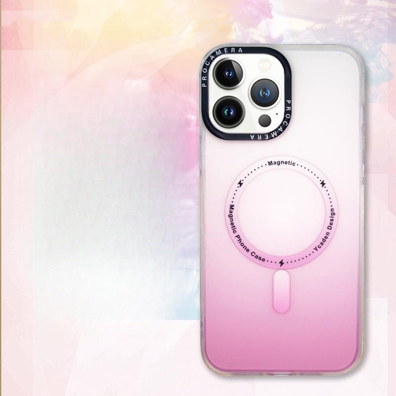 Applicable To IPhone16PROMAX Gradient Magnetic Phone Case, Apple 15 Matte Magsafe Protective Case 13/14