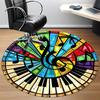 1pc Music Notes Office Round Area Rug,  Mat Suitable ForOffice, Under Office Chairs Bedroom Living Room Home Decor, Room Deco