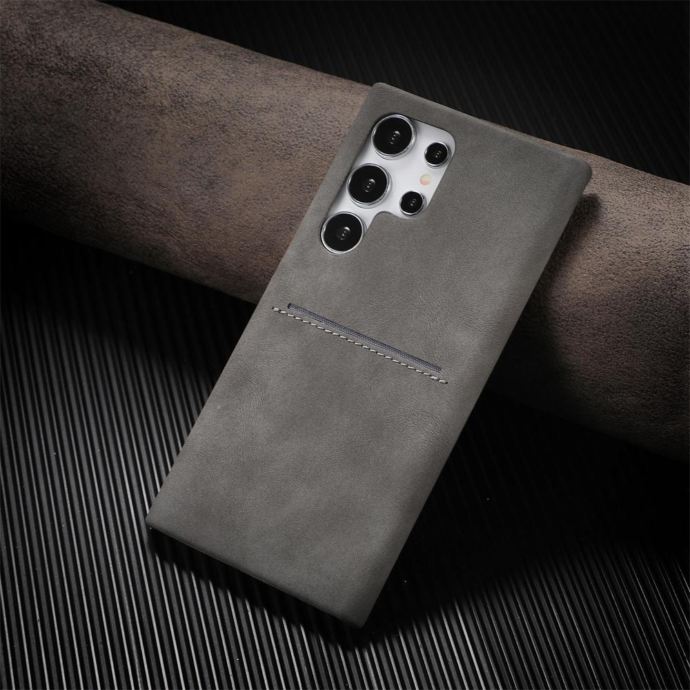 

Retro Sheepskin Leather Card Slot Bumper Case For Samsung Galaxy S24 S23 Ultra A15 A25 A35 A55 A34 A54 Frameless Cool Skin Cover For S24 Ultra