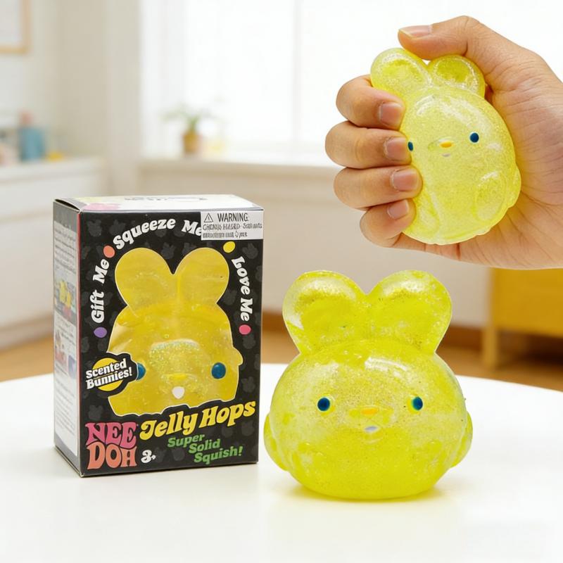 Jelly Anti Stress Ball Bunny Squeeze Toy Scented Jelly Glitter Educational Fidget Toy Stress Anxiety Relief Kids Adults Desk Toy