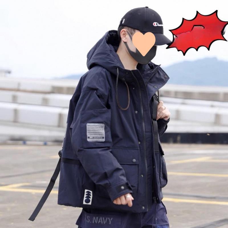 

Зимняя модная повседневная куртка мужская свободная куртка с капюшоном универсальная куртка L