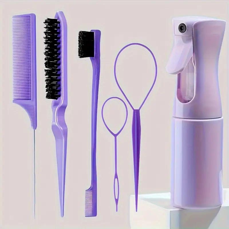 27Pcs Professional Hair Brush Set, Hair Styling Comb Kit with Continuous Spray Bottle, Scalp Massage Shampoo Brush for Salon