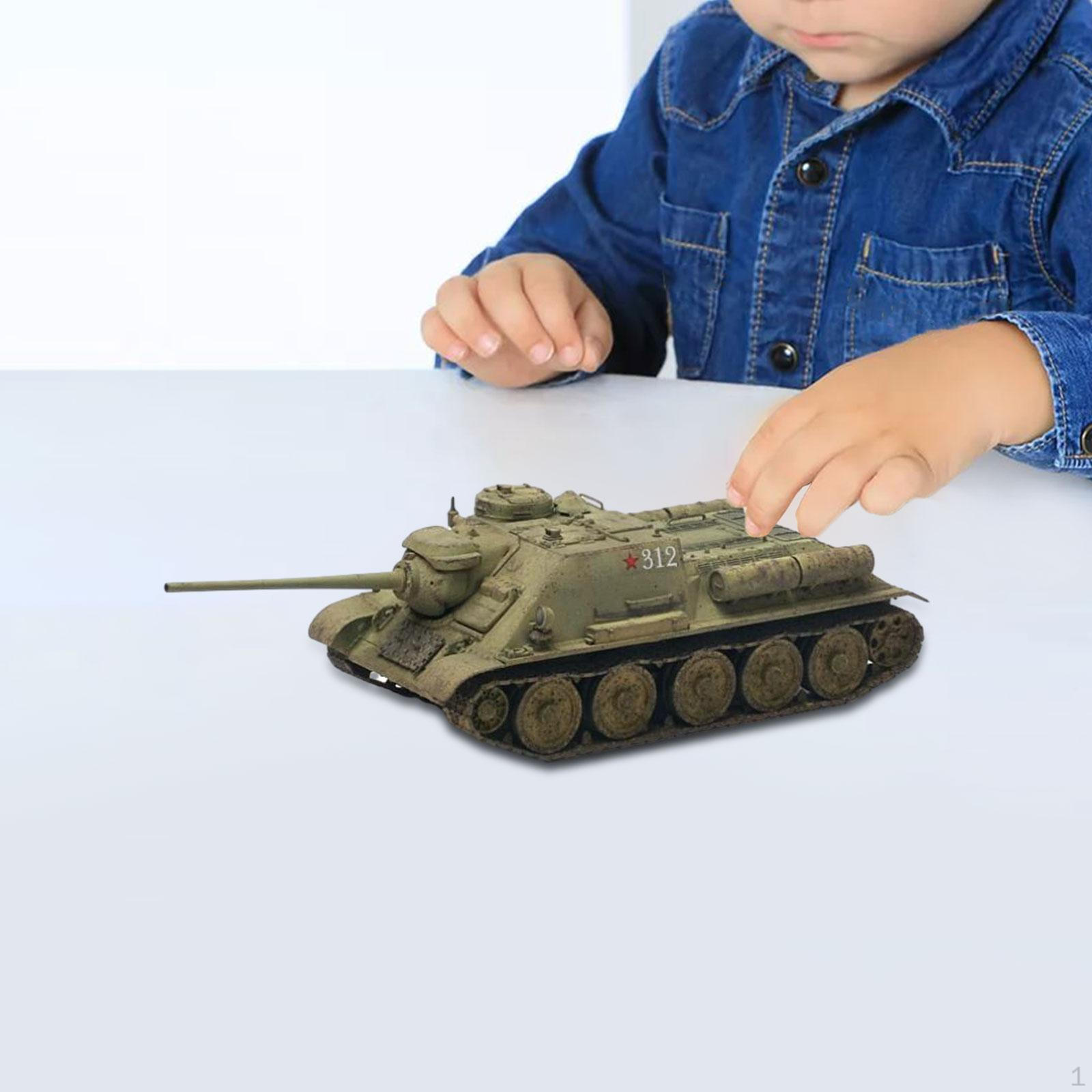 1:72 Russian SU 85M Assembly Tank Model Truck 4D Home Decor Toy Building Kit for
