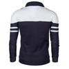 Men's Casual Color Block Fleece Hoodie with Webbing Design