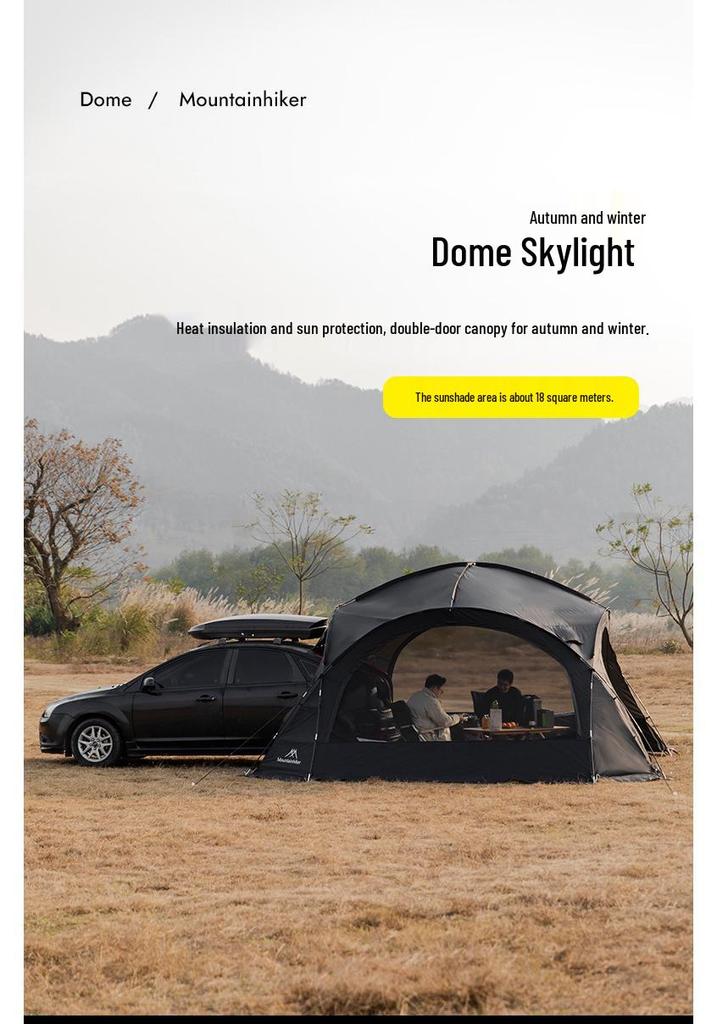 Bergkuppel Campingzelt: Großes Outdoor-Vordach für mehrere Gäste, ideal für Campingplätze und Selbstfahrer-Touren.