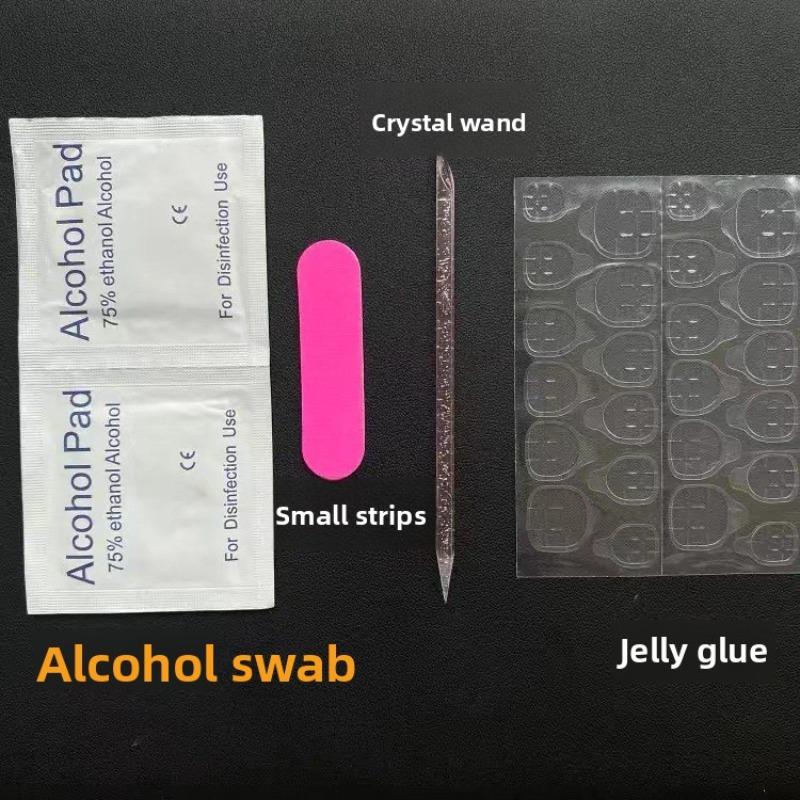 Disposable Nail Polish Suit, Alcohol Cotton Swabs, Crystal Sticks, Nail Art Material Kit, Nail Art Tool Material Kit
