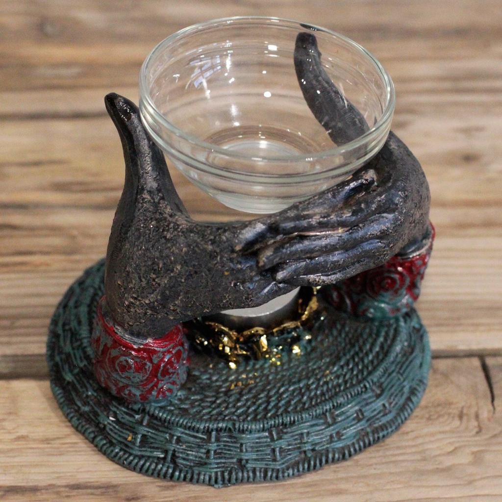Oil Burner Buddha Om Hands Antique