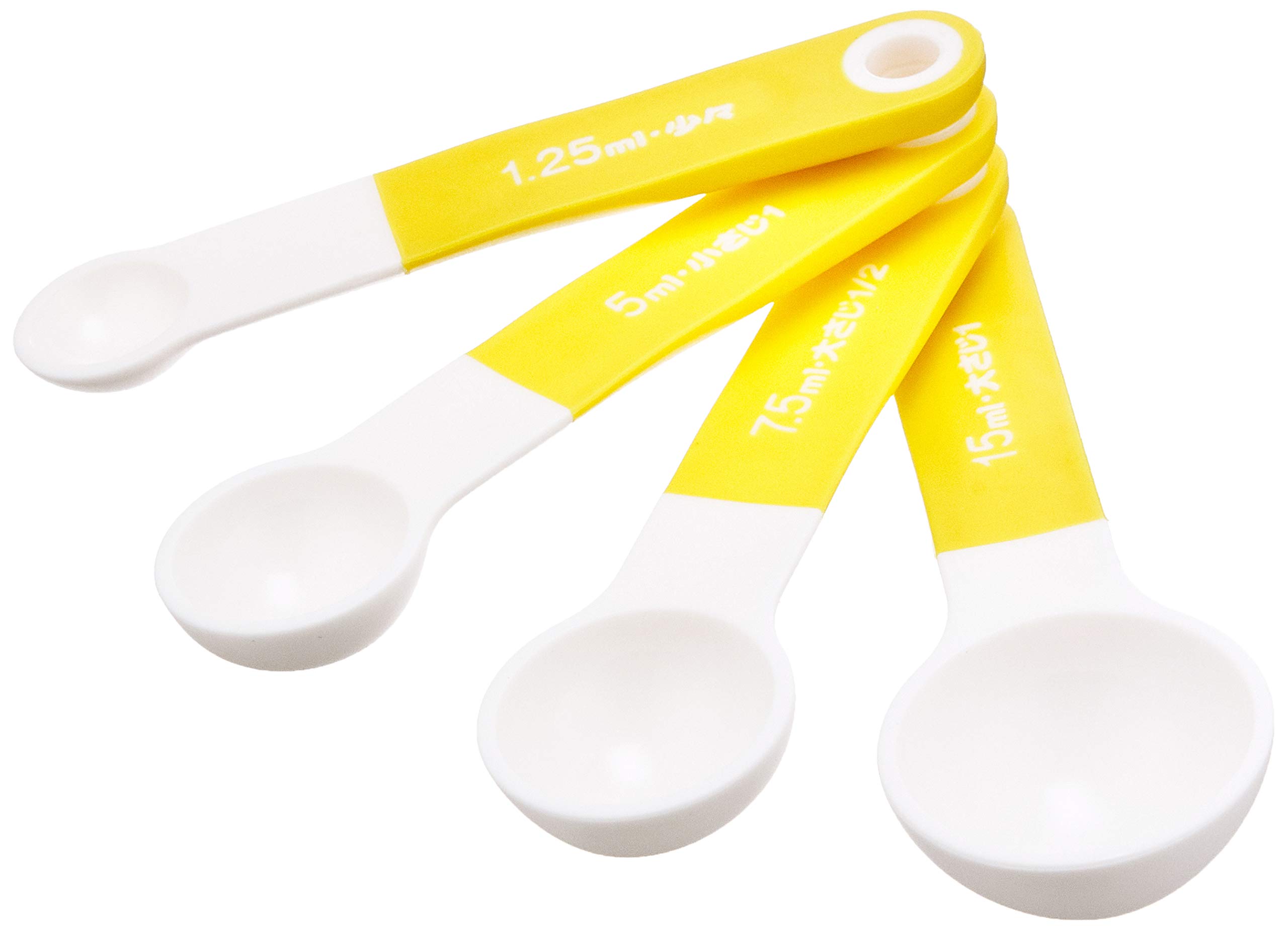DELISH KITCHEN Pearl Metal Measuring 13 x x with small Spoons, Yellow, 4.5 4.5 cm, spoon, 4-piece set, CC-1308