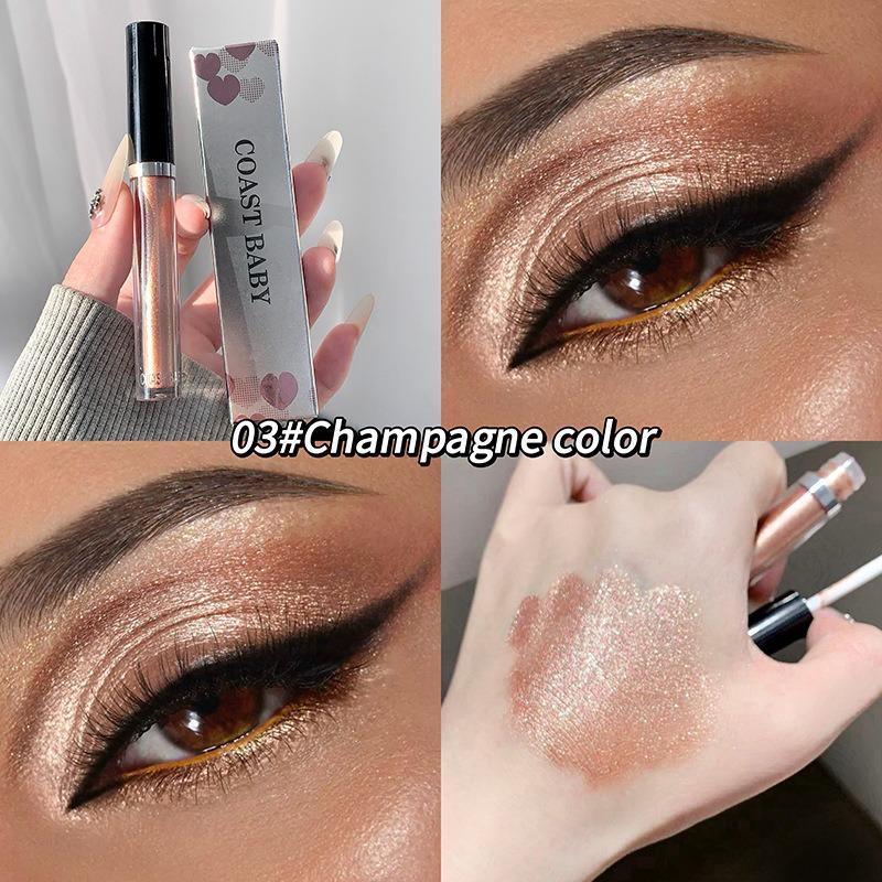 Maquillaje de Sombras de Ojos Líquidas Perladas de 12 Colores Natural Ahumado Plateado Brillante Diamante con Purpurina Sombras Impermeables Duraderas Maquillaje para Ojos