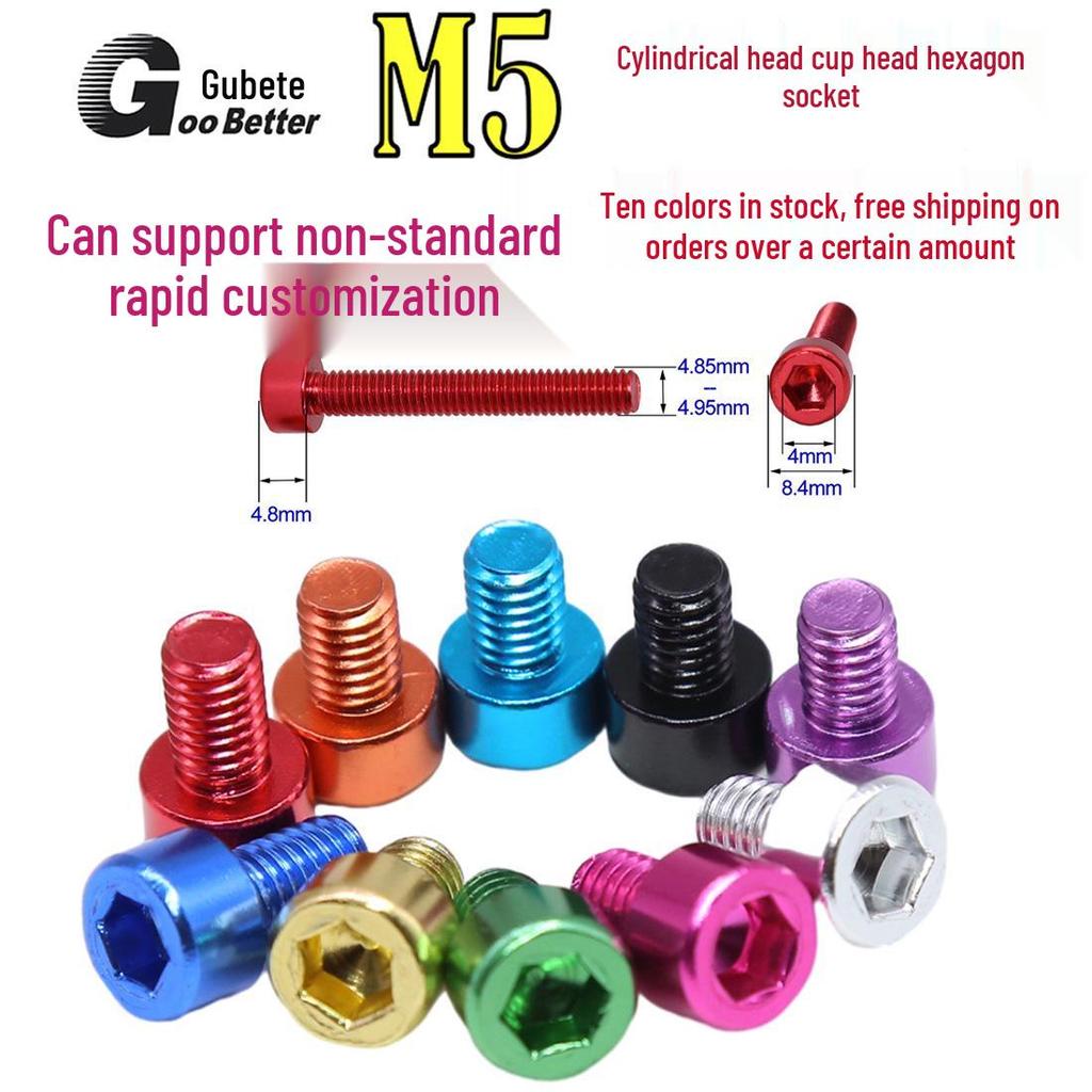 Śruby z łbem walcowym z gniazdem sześciokątnym z anodowanego aluminium M5 - Lekkie, Trwałe, Odporne na zużycie