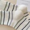 Cartoon Puppy Embroidery Cute Socks Women Autumn and Winter Middle Tube Socks Korean Striped Cotton Knitted Elastic Long Socks