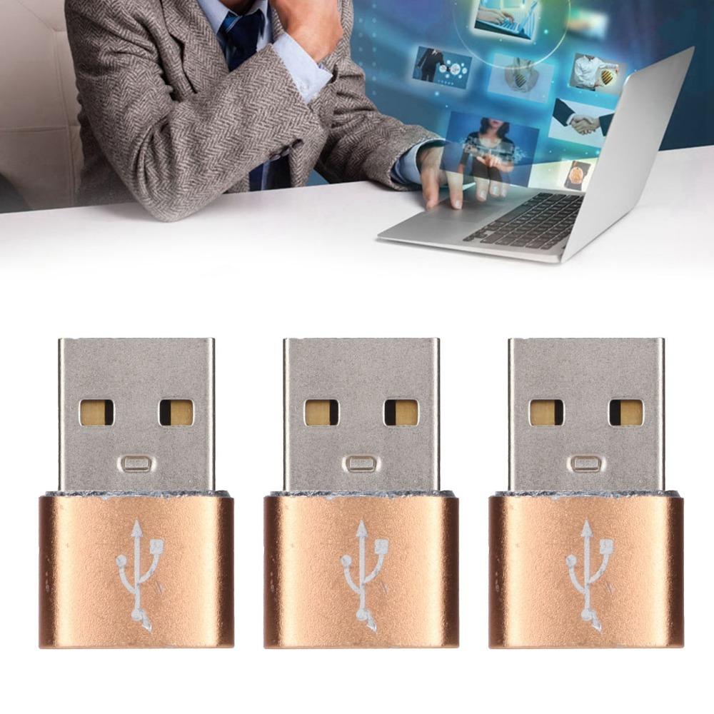 3PCS Plug and Play USB 2.0 Male to TypeC Female Adapter  Computer Use