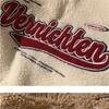 Vintage Lammwolle Sweatshirt Damen Stickerei Buchstaben Kapuzenpullover Winter Warm Fleece Mantel Damenmode Übergroß Baseball Streetwear