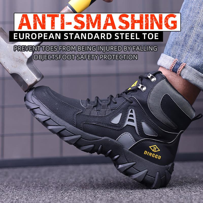 High Top Steel Toe Safety Work Boots for Men Industrial Construction Lightweight Work Sneakers Anti Puncture Safety Shoes 48