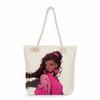 Multifunctional Black girl  Printed Thick Rope Shoulder Beach Bag 7581 KTB