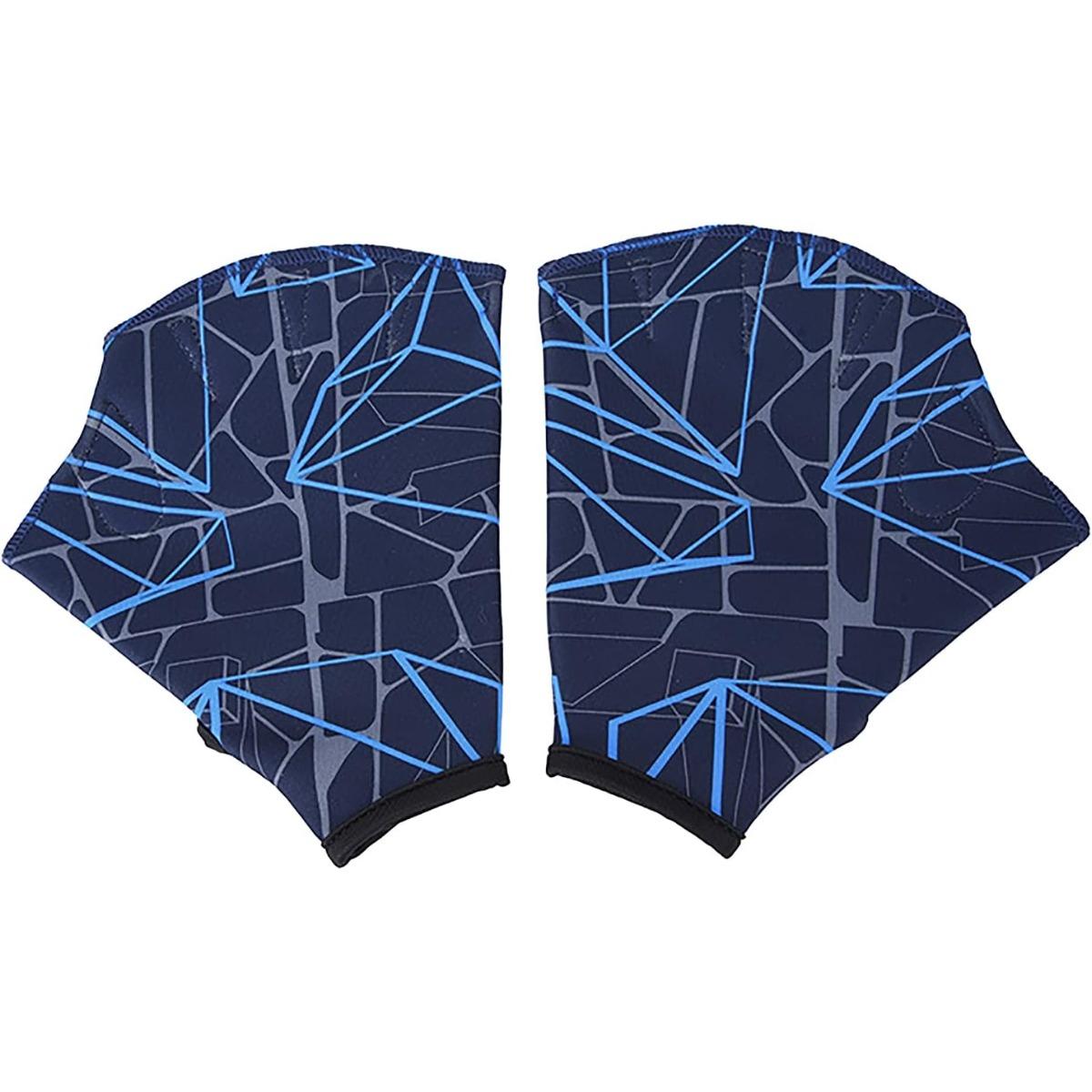 Webbed Swim Gloves for Resistance Training - Aquatic Fitness Gear, Snorkeling/Surf/Swim Training Gloves for Adults Men & Women S синий