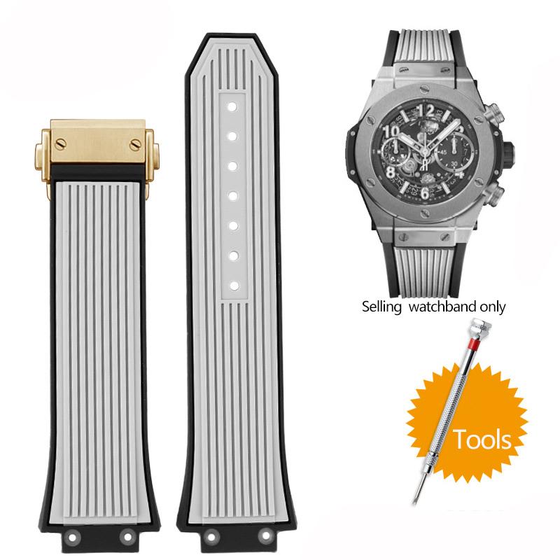17x27mm Silikónový remienok na hodinky pre Hublot Big Bang Classic Fusion Vystupujúci Gumový Remienok na Hodinky Nástroje Remienok 27*17mm Čierny Modrý Sivý