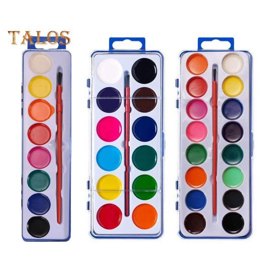 Boxed Watercolor Paint Set Washable Watercolor Paints with Paintbrush Portable Watercolor Palette Kids Art Supplies for Birthday Gift Classroom Travel