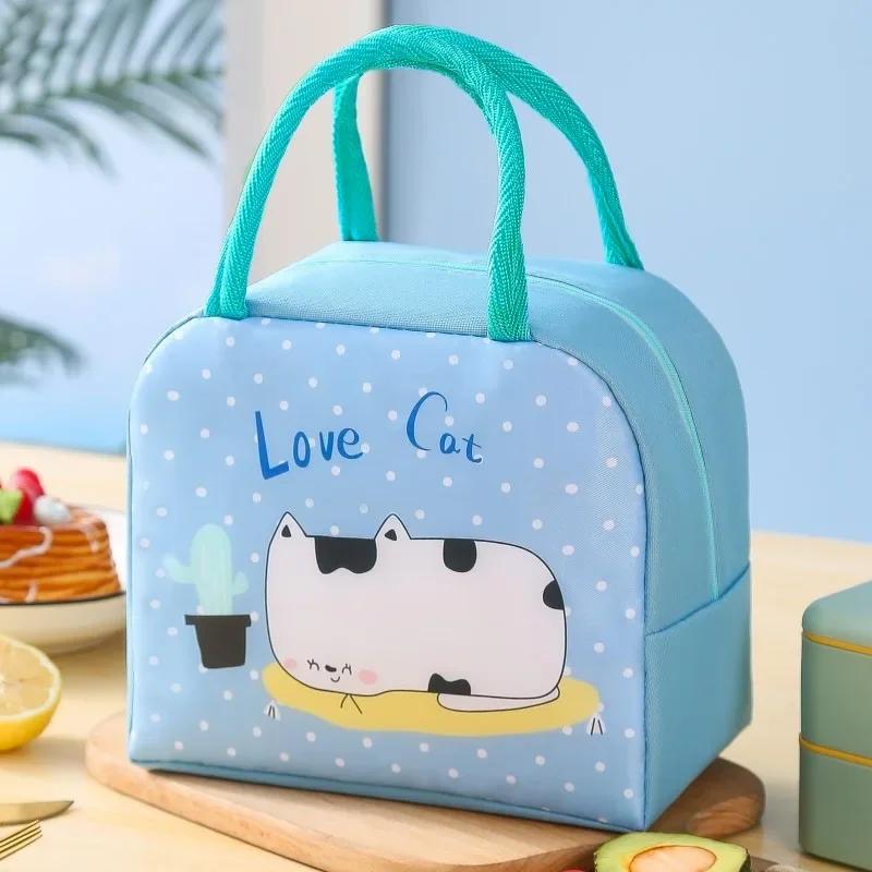 Cute Cartoon Thermal Insulation Bag Aluminum Film Waterproof Lunch Box Storage Bag Students Portable Picnic Box Insulated Bag