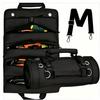 Rolling Tool Bag Organizer, Heavy Duty Oxford Fabric Electrician Tool Tote, Multi-Functional Auto Repair Storage Satchel with Shoulder Strap