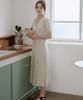 Bye Bye Seop Linen Button Long Skirt Beige [T42]