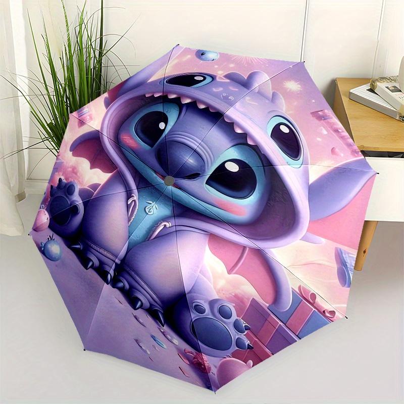 

Stitch,Celebration Fully automatic themed umbrella 8 ribs durable iron frame, tri fold compact design, perfect as a gift, travel umbrella,