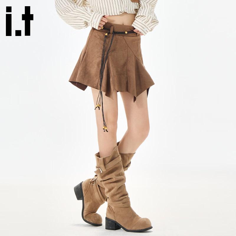 :CHOCOOLATE It American Retro High-Waisted Asymmetric Short Skirt