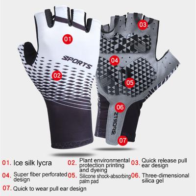 Fahrradhandschuhe Herren Sommersport Sonnenschutz Atmungsaktiv Schweißabsorbierend Halbfinger Fahrradhandschuhe Herren und Damen Reithandschuh