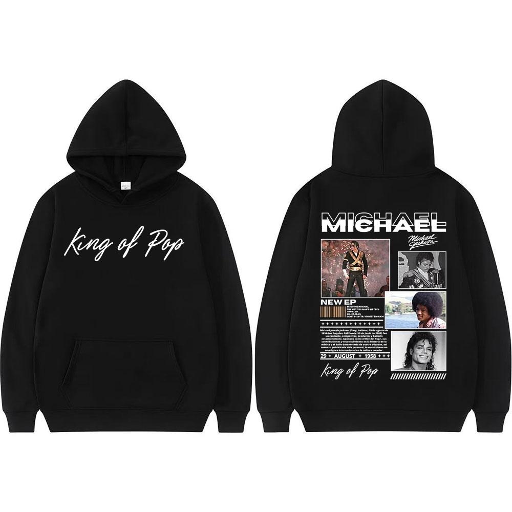 King of Pop Michael Jackson Bad Ära Hoodies Herrenkleidung Mode Hip Hop Punk Sweatshirt Langarm Übergroßer Hoodie Pullover