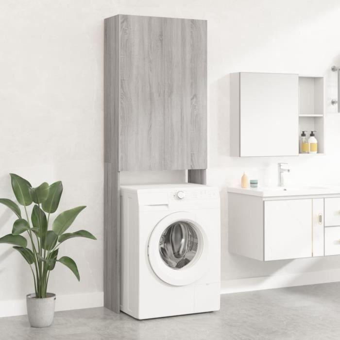 VidaXL Meuble pour machine à laver Sonoma gris 64x25,5x190 cm 813192