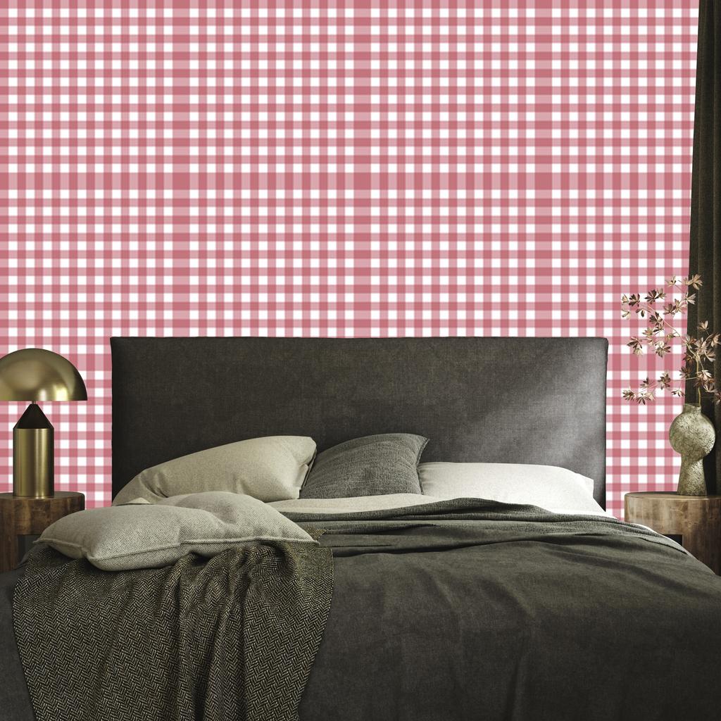 Wallpaper Fabric Pattern Coral, Red and White 50x1000