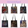 Shoulder Tote Bag Print Canvas Tiger Lion Casual Shopper Handbag Women Reusable Ravel School Folding Beach Bags