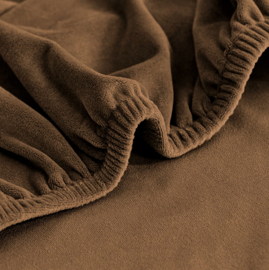 Seat Cover 40x40cm Cocoa Brown Elastic Velvet [26L2]