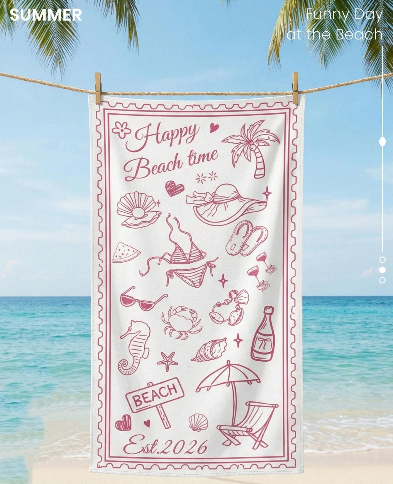 1pc Vibrant Tropical Lily Floral Print Quick Dry Lightweight Breathable Soft Comfortable Beach Towel for Pool Use 50x100cm