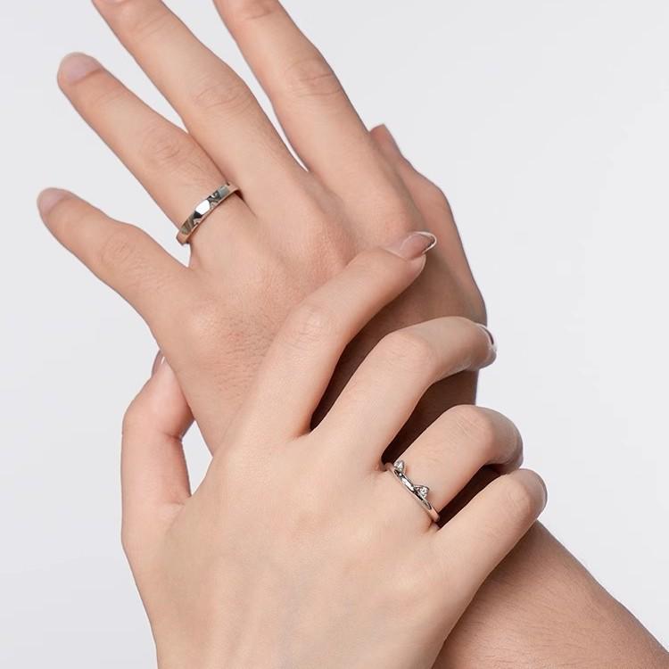 Cat Diary Couple Rings: New Style, Light Luxury, Adjustable Heart Cartoon Design for Girly Personality