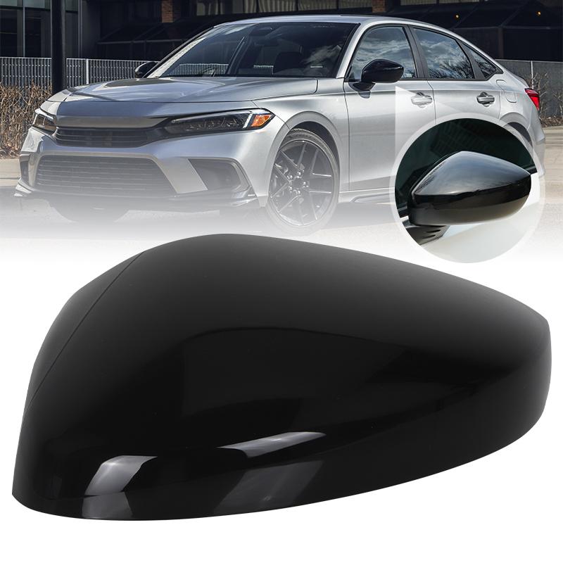 Car Rear View Mirror Cap Side Mirror Cap Housing Frame Multicolor Rearview Mirror Cover Wing Cap For 11th Honda Civic -2024 Black Left