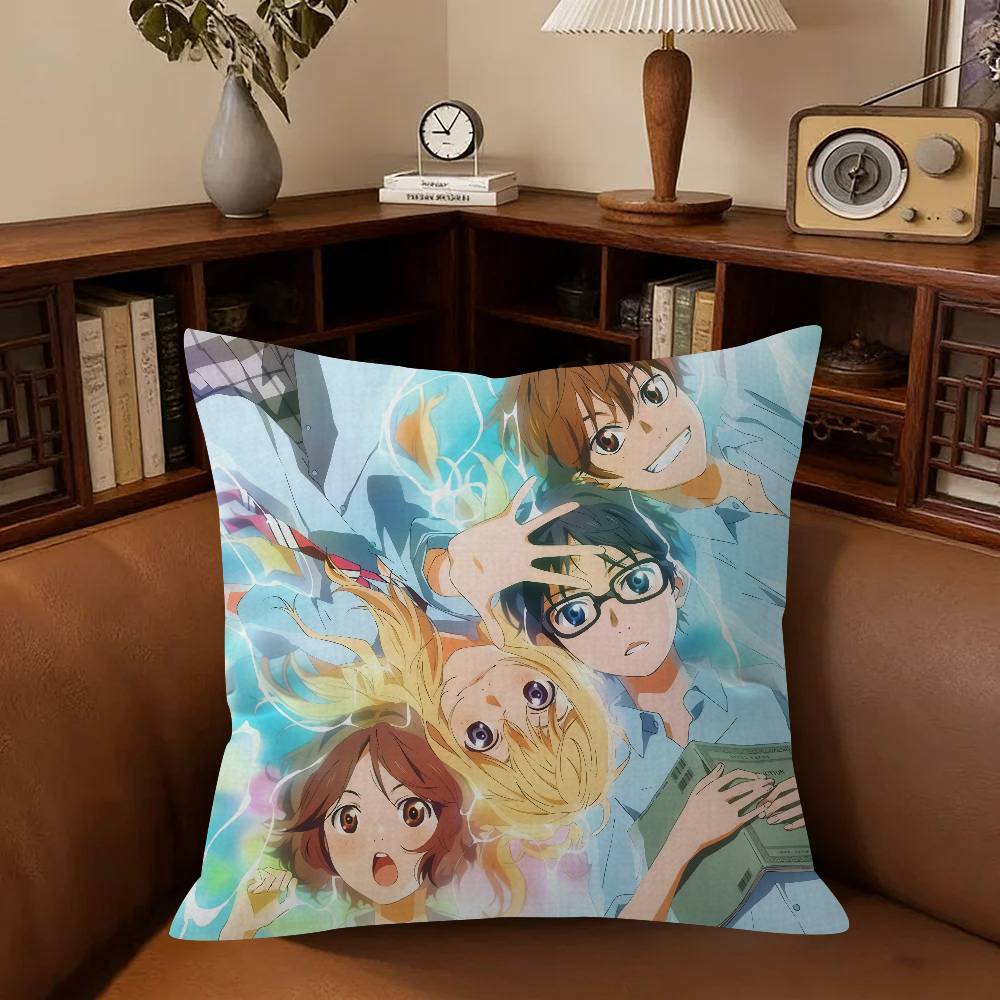 Anime Your Lie in AApril Movie  Pillow Anime Pillow Sofa Bed Head Pillow Cover Cushion Cover Fashion