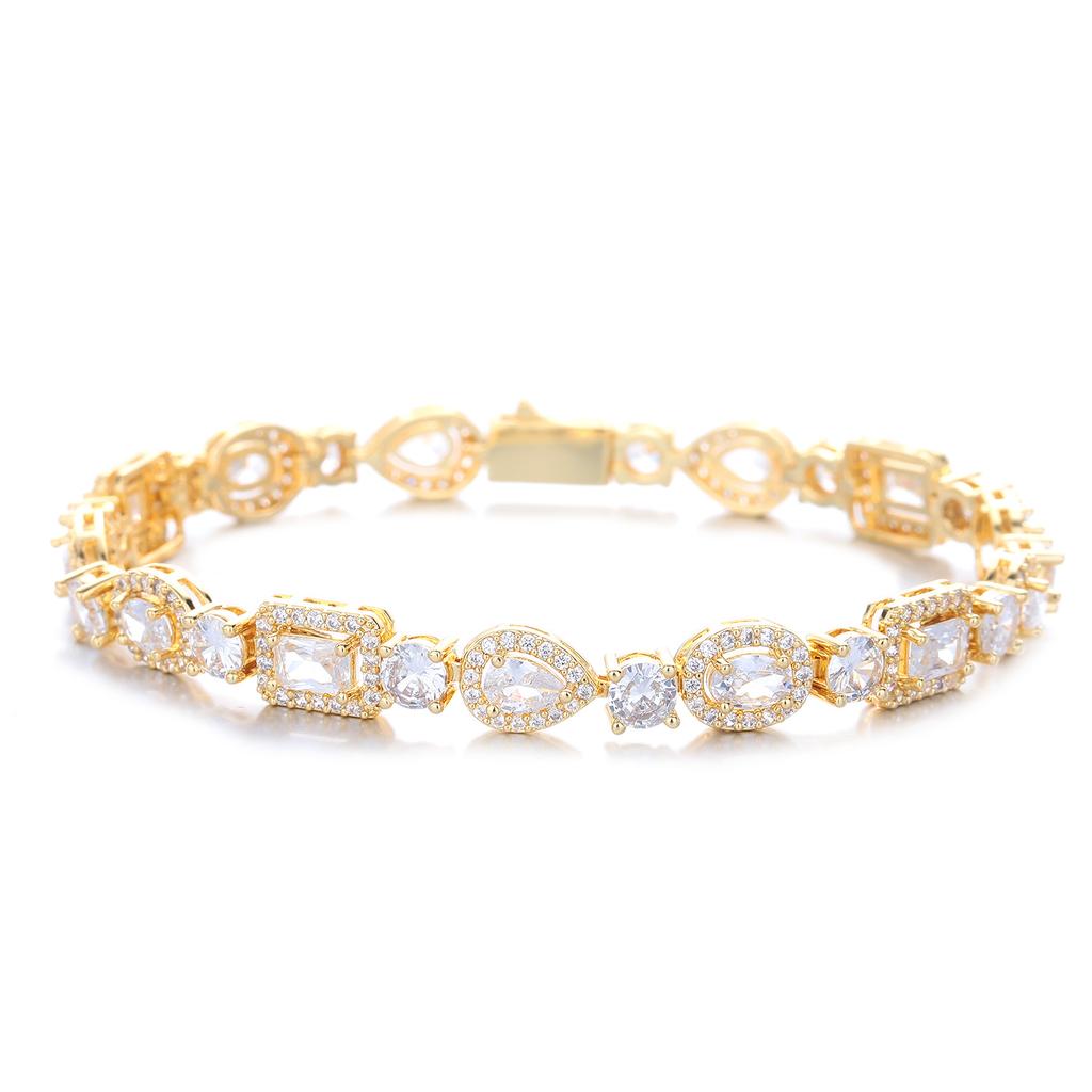 Korean Fresh and Sweet Geometric Splicing Zircon Chain 1111 Spring Unisex Hip-hop Style Bracelet Jewelry