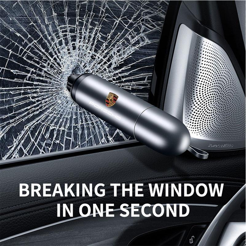 Car Safety Hammer Emergency Window Breaker Seat Belt Cutting Machine For Porsche Boxster Cayenne Panamera Macan Cayman 911 918 996 917 991