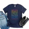 Maglietta Gentilezza Pace Amore Uguaglianza Inclusione Speranza Diversità Sii Gentile Magliette T-shirt da Donna Manica Corta L'Inclusione Conta Magliette