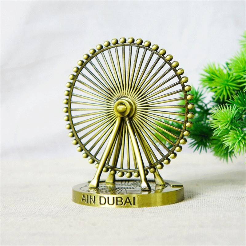 Metal Dubai Ferris Wheel Rotating Ornament Wine Cabinet Home Desktops Decorations Metal Sculpture Housewarmings Gift