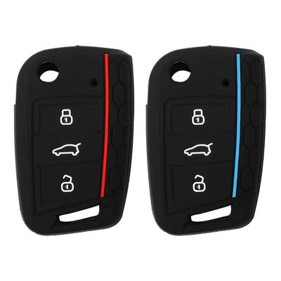 Silicone Car Key Case Full Cover Fob For VW Volkswagen Golf 7 MK7 Tiguan MK2 For SEAT Ateca Leon FR 2 Ibiza For Skoda Octavia