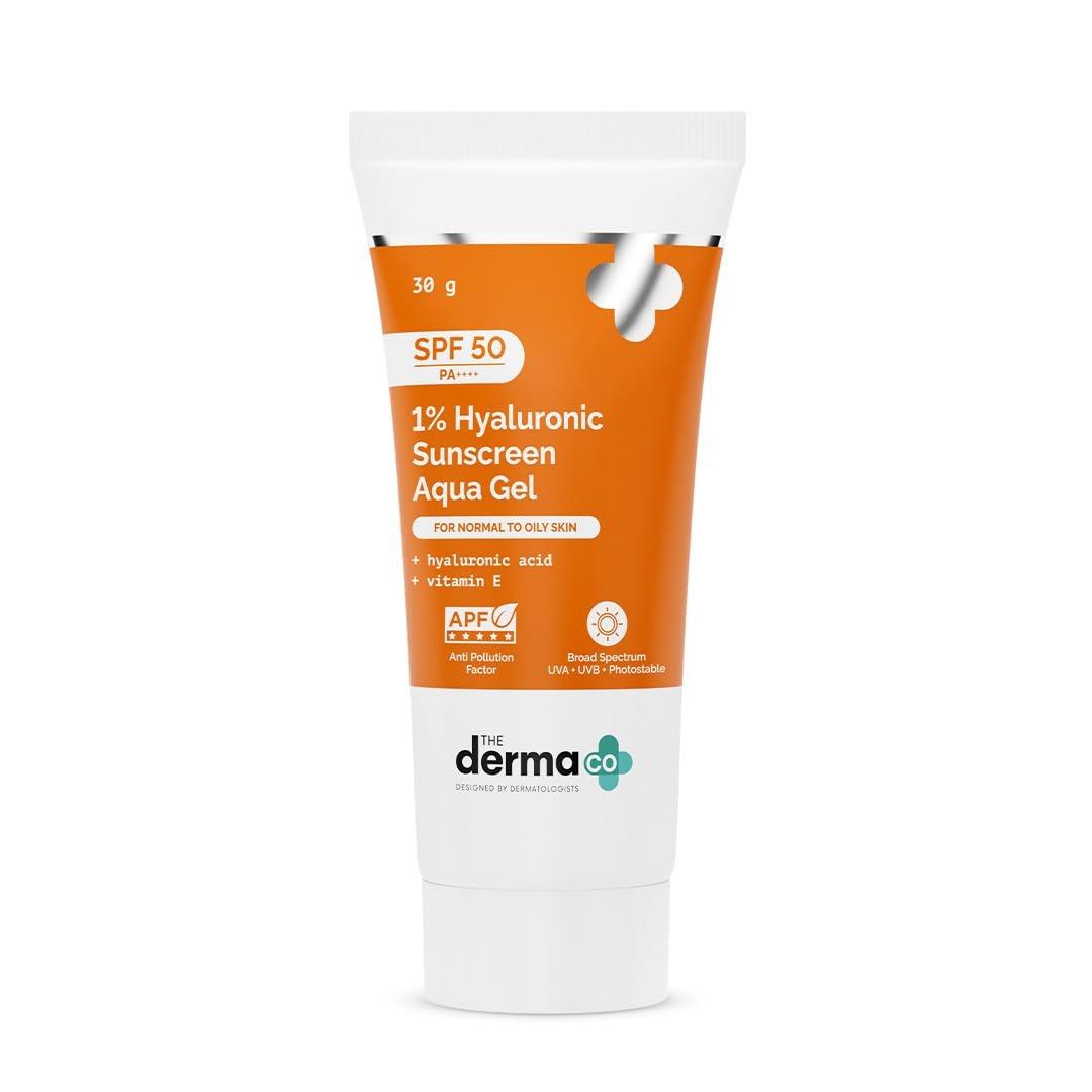 

The Derma Co 1% Hyaluronic Sunscreen Aqua Gel | Hydrating, Lightweight & Non-Greasy | Blue Light Protection | 80 g 80 g