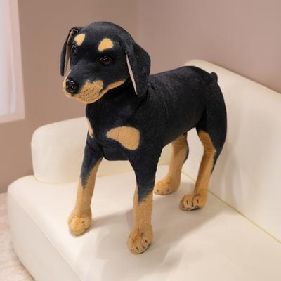 Rottweiler Non Toxique Simulation 3D Simulation Debout Chien Noir Peluche Rempli Doberman Animal Super Réaliste Enfant Cadeau Noël Halloween