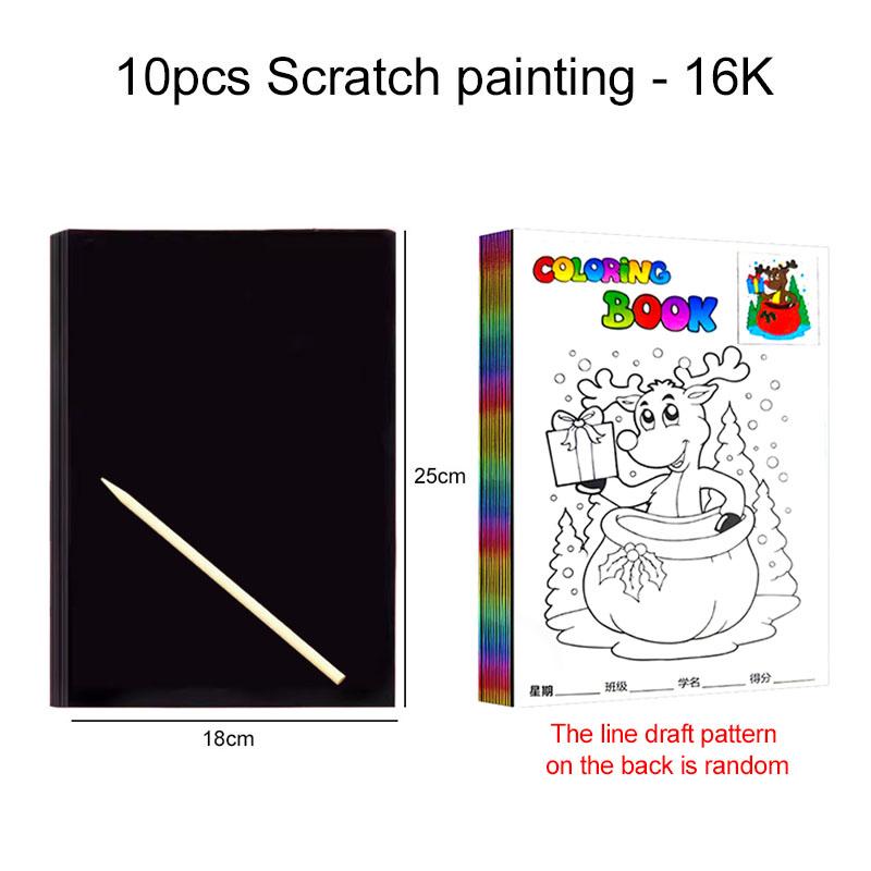 10/20PCS Colorful Scratch Paper 16K Rainbow Multi-function Scratch/Watercolor Painting Art Classroom Painting Teaching Tools TMZ