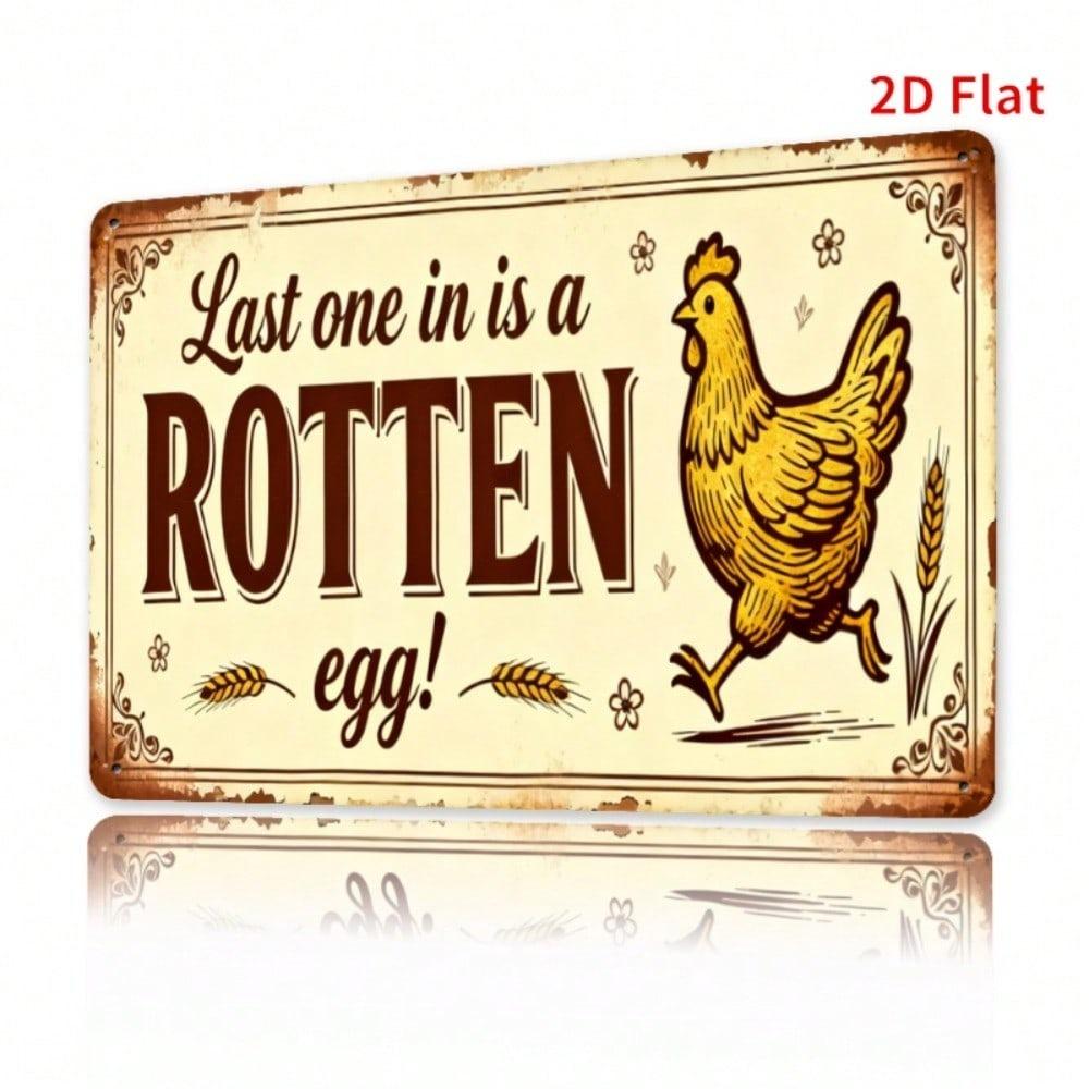 Vintage Metal Rooster Wall Sign for Kitchen