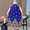 Elegante lange Kleider mit Ärmeln Übergröße Lässiges lockeres Kurzarm-Vintage-Kleid für Damen Sommerkleidung
