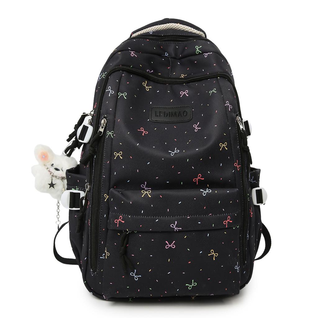 Schoolbag Korean version ins Sweet colorful bow backpack Summer vitality full of soft waxy playful primary and secondary school backpack