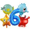 Ocean Crab Seahorse Starfish Dolphin Aluminum Film Balloon Birthday Party Styling Balloon Set